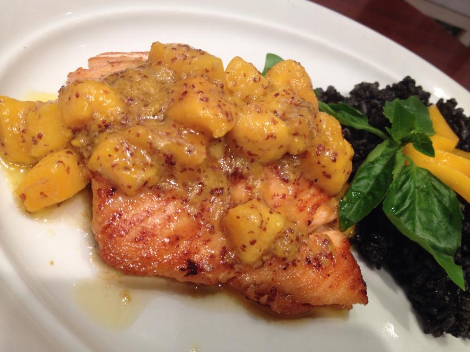 Caribbean Style Salmon with Mango Mambo Salsa